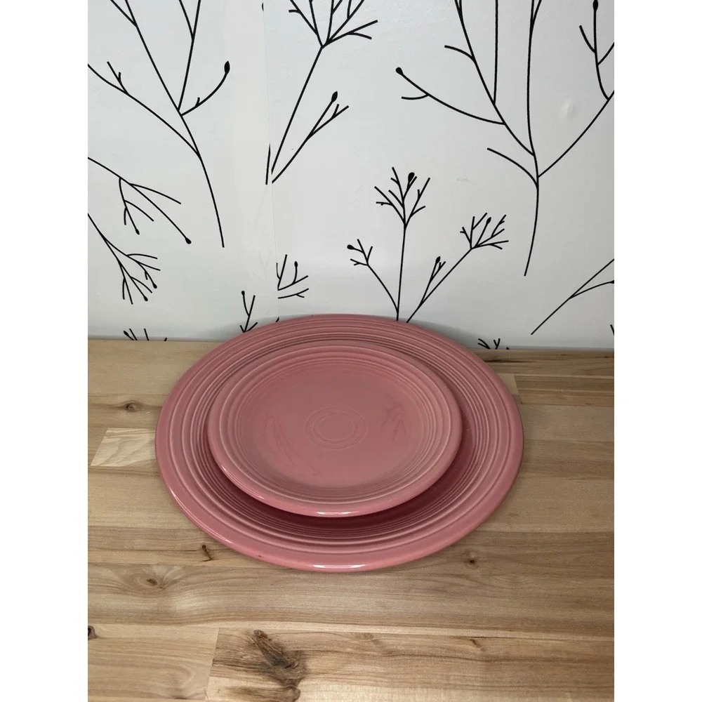 Fiesta Homer Laughlin Ceramic Pink Dinner & Salad Plates 10.5